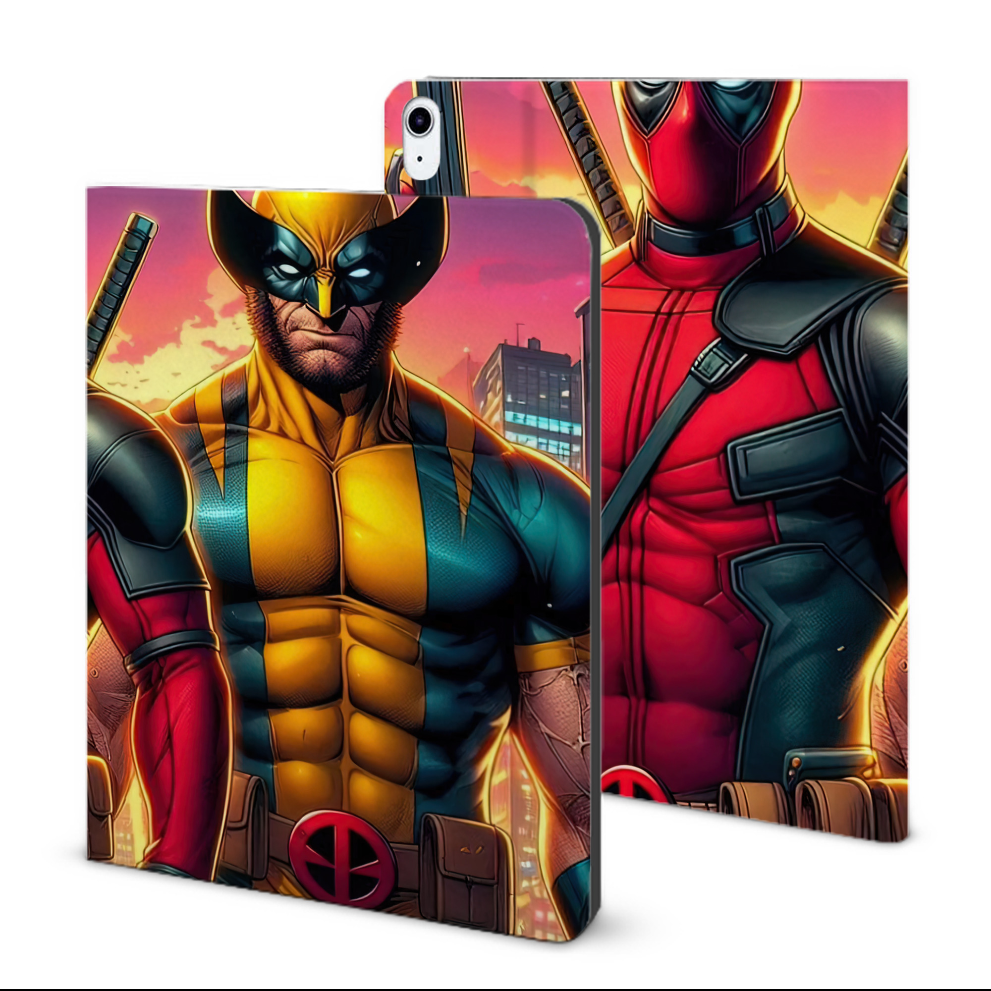 （画像用） Deadpool デッドプール IPad ケース ブック型 PUレザー TPU 耐衝撃 軽量 薄型 ペン収納なし 全面保護 IPad 各モデル対応
